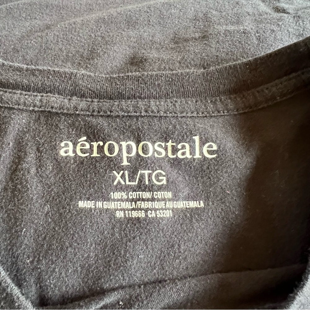 Aeropostale XL Black Purple Aero 87 Shirt Top Tee - Picture 3 of 3